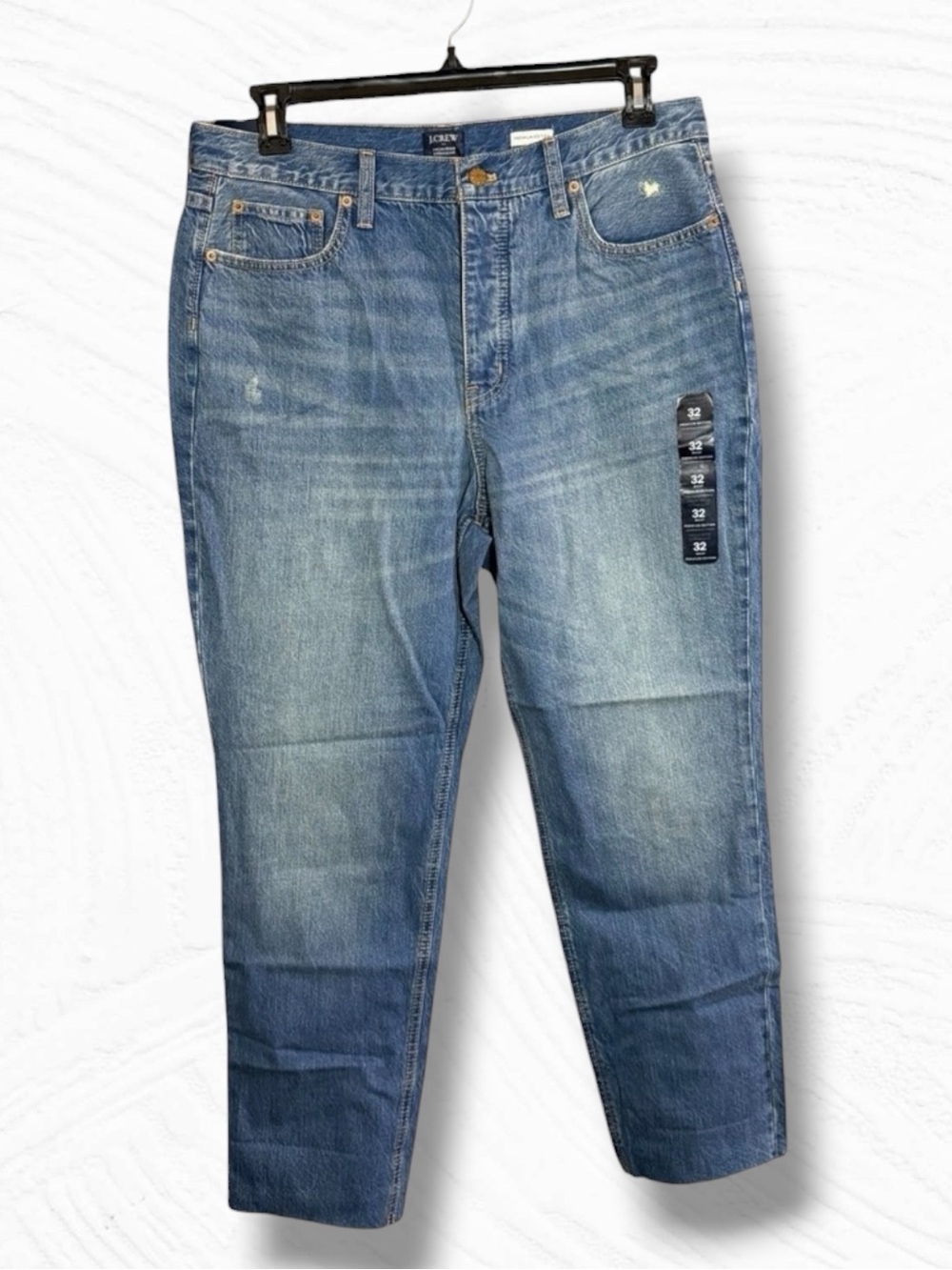 J-Crew .. NWT High Rise Straight Jeans Factory Premium Edition ButtonFly 32